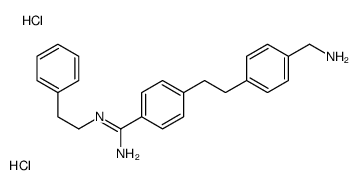 4-[2-[4-(aminomethyl)phenyl]ethyl]-N'-(2-phenylethyl)benzenecarboximidamide,dihydrochloride Structure