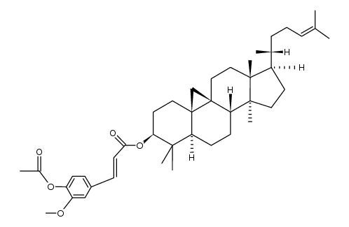 3β-(4-acetoxy-3-methoxy-trans-cinnamoyloxy)-9β,19-cyclo-lanost-24-ene结构式