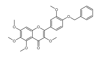 2-(4-benzyloxy-3-methoxy-phenyl)-3,5,6,7-tetramethoxy-chromen-4-one结构式