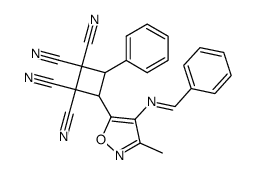 3-(4-benzalamino-3-methyl-5-isoxazolyl)-1,1,2,2-tetracyano-4-phenylcyclobutane Structure