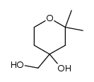 4-hydroxymethyl-2,2-dimethyltetrahydropyran-4-ol结构式