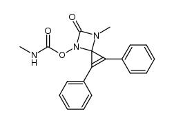 4-methyl-6-methylcarbamoyloxy-1,2-diphenyl-4,6-diazaspiro[2,3]hex-1-en-5-one Structure