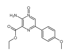 2-amino-3-ethoxycarbonyl-5-(p-methoxyphenyl)pyrazine 1-oxide Structure