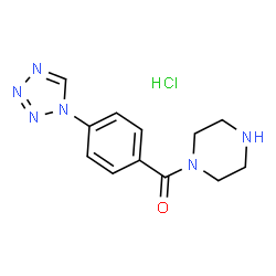 1-[4-(1H-tetrazol-1-yl)benzoyl]piperazine hydrochloride Structure