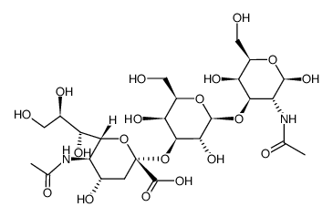 O-(5-acetamido-3,5-didesoxyglycerogalacto-2-nonuloyranosyluronic)-(2-3)-O-galactoyranosyl-(1-3)-2-acetamido-2-desoxygalactopyranose结构式