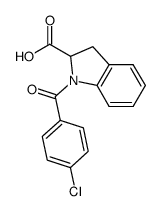 1-(4-chlorobenzoyl)-2,3-dihydro-1H-indole-2-carboxylic acid结构式