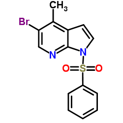 1-(Phenylsulphonyl)-5-bromo-4-Methyl-7-azaindole结构式