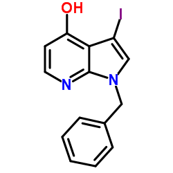 1-Benzyl-3-iodo-4-hydroxy-7-azaindole结构式