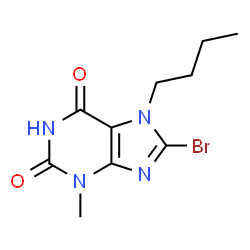 8-bromo-7-butyl-3-methyl-3,7-dihydro-1H-purine-2,6-dione结构式
