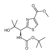 (S)-methyl 2-[1-(tert-butoxycarbonylamino)-2-hydroxy-2-methylpropyl]thiazole-4-carboxylate Structure