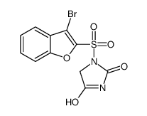 1-[(3-bromo-1-benzofuran-2-yl)sulfonyl]imidazolidine-2,4-dione结构式