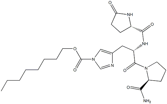 5-Oxo-L-Pro-1-[(octyloxy)carbonyl]-L-His-L-Pro-NH2 Structure