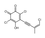 3,6-dichloro-4-[(E)-4-chloro-3-methylbut-3-en-1-ynyl]-5-hydroxycyclohexa-3,5-diene-1,2-dione结构式