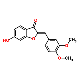 (2Z)-2-(3,4-Dimethoxybenzylidene)-6-hydroxy-1-benzofuran-3(2H)-one Structure