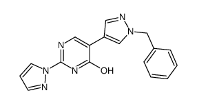 5-(1-benzyl-1H-pyrazol-4-yl)-2-{1H-pyrazol-1-yl}pyrimidin-4-ol Structure