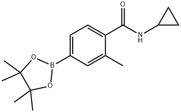 N-Cyclopropyl-2-methyl-4-(4,4,5,5-tetramethyl-1,3,2-dioxaborolan-2-yl)benzamide structure