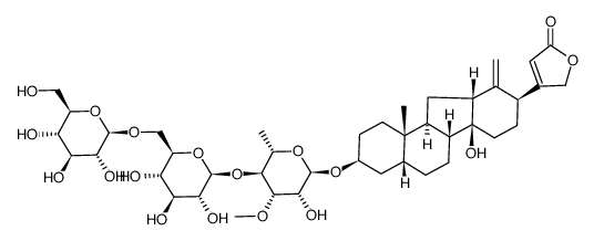 thevetiogenin β-gentiobiosyl-(1->4)-α-L-acofrioside Structure