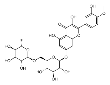 7-[[6-O-(6-deoxy-alpha-L-mannopyranosyl)-beta-D-glucopyranosyl]oxy]-3,5-dihydroxy-2-(3-hydroxy-4-methoxyphenyl)-4H-benzopyran-4-one picture