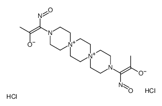 (1Z)-1-[12-[(Z)-C-acetyl-N-hydroxycarbonimidoyl]-3,12-diaza-6,9-diazoniadispiro[5.2.59.26]hexadecan-3-yl]-1-hydroxyiminopropan-2-one,dichloride Structure