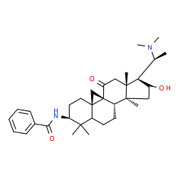 N-[(20S)-20-(Dimethylamino)-16β-hydroxy-4,4,14-trimethyl-11-oxo-9,19-cyclo-5α-pregnan-3β-yl]benzamide Structure