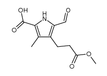 5-formyl-4-(2-methoxycarbonylethyl)-3-methylpyrrole-2-carboxylic acid Structure