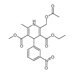3-ethyl-5-methyl-2-acetoxymethyl-6-methyl-4-(3-nitrophenyl)1,4-dihydropyridine-3,5-dicarboxylate结构式