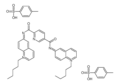 2-N,5-N-bis(1-pentylquinolin-1-ium-6-yl)pyridine-2,5-dicarboxamide,4-methylbenzenesulfonate结构式
