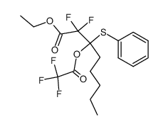 2,2-Difluoro-3-phenylsulfanyl-3-(2,2,2-trifluoro-acetoxy)-octanoic acid ethyl ester结构式