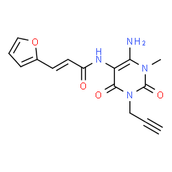 2-Propenamide,N-[6-amino-1,2,3,4-tetrahydro-1-methyl-2,4-dioxo-3-(2-propynyl)-5-pyrimidinyl]-3-(2-furanyl)- (9CI)结构式