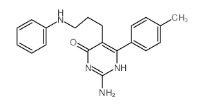 2-amino-5-(3-anilinopropyl)-6-(4-methylphenyl)-1H-pyrimidin-4-one结构式