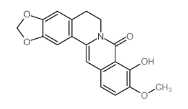 8H-Benzo[g]-1,3-benzodioxolo[5,6-a]quinolizin-8-one,5,6-dihydro-9-hydroxy-10-methoxy- Structure