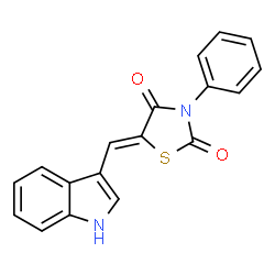 5-(1H-indol-3-ylmethylene)-3-phenyl-1,3-thiazolidine-2,4-dione结构式