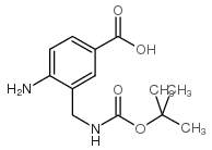 4-amino-3-(boc-aminomethyl)-benzoic acid结构式
