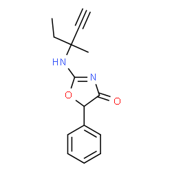 2-[(1-Ethyl-1-methyl-2-propynyl)amino]-5-phenyl-2-oxazolin-4-one structure