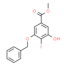 3-benzyloxy-5-hydroxy-4-iodo-benzoic acid methyl ester结构式