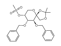 3,4-di-O-benzyl-1,2-O-isopropylidene-5-O-methanesulfonyl-β-D-fructopyranose结构式