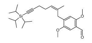 2,5-Dimethoxy-4-((Z)-2-methyl-7-triisopropylsilanyl-hept-2-en-6-ynyl)-benzaldehyde Structure