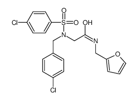 2-[(4-chlorophenyl)methyl-(4-chlorophenyl)sulfonylamino]-N-(furan-2-ylmethyl)acetamide结构式