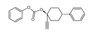 trans-(4-Phenyl-1-ethinyl-cyclohexyl)phenylcarbonat结构式