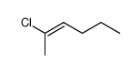 (E)-2-chloro-hex-2-ene结构式