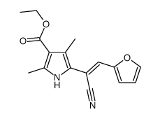 Ethyl 5-[(Z)-1-cyano-2-(2-furyl)vinyl]-2,4-dimethyl-1H-pyrrole-3- carboxylate结构式