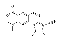 2-[(E)-[4-(dimethylamino)-3-nitrophenyl]methylideneamino]-4,5-dimethylthiophene-3-carbonitrile Structure