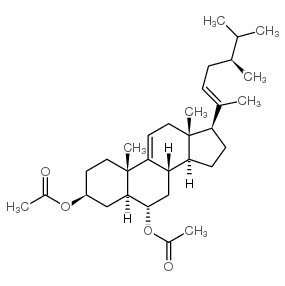 Ergosta-9(11),20(22)-diene-3,6-diol, diacetate, (3beta,5alpha,6alpha)- structure