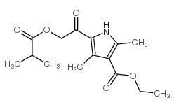 1H-Pyrrole-3-carboxylicacid,2,4-dimethyl-5-[(2-methyl-1-oxopropoxy)acetyl]-,ethylester(9CI)结构式