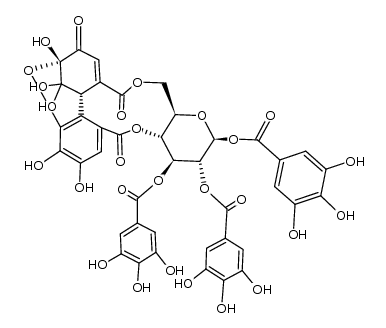 1,2,3-tri-O-galloyl-4,6-O-dehydrohexahydroxydiphenoyl-β-D-glucopyranose结构式