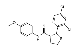 3-Thiazolidinecarbothioamide,2-(2,4-dichlorophenyl)-N-(4-methoxyphenyl)-(9CI)结构式