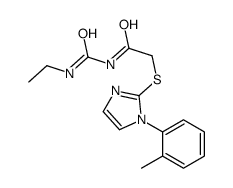 N-(ethylcarbamoyl)-2-[1-(2-methylphenyl)imidazol-2-yl]sulfanylacetamide Structure