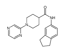 4-Piperidinecarboxamide,N-(2,3-dihydro-1H-inden-5-yl)-1-pyrazinyl-(9CI) structure