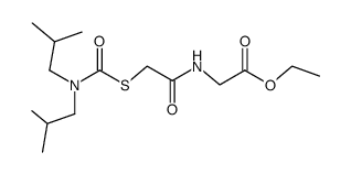 (2-Diisobutylcarbamoylsulfanyl-acetylamino)-acetic acid ethyl ester Structure