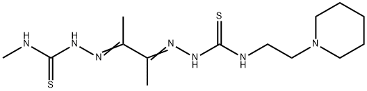 4-Methyl-4'-(2-piperidinoethyl)[1,1'-(1,2-dimethyl-1,2-ethanediylidene)bisthiosemicarbazide]结构式